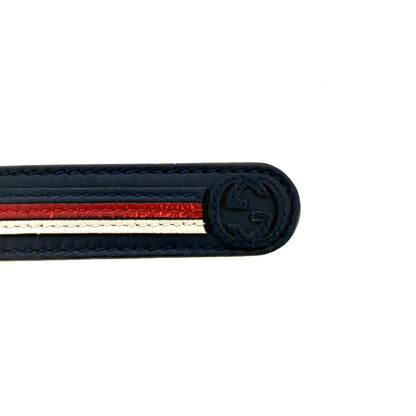 Gucci Torchon GG Sylvie Gürtel Navyblau Rot Weiß/ akzeptabel Gucci