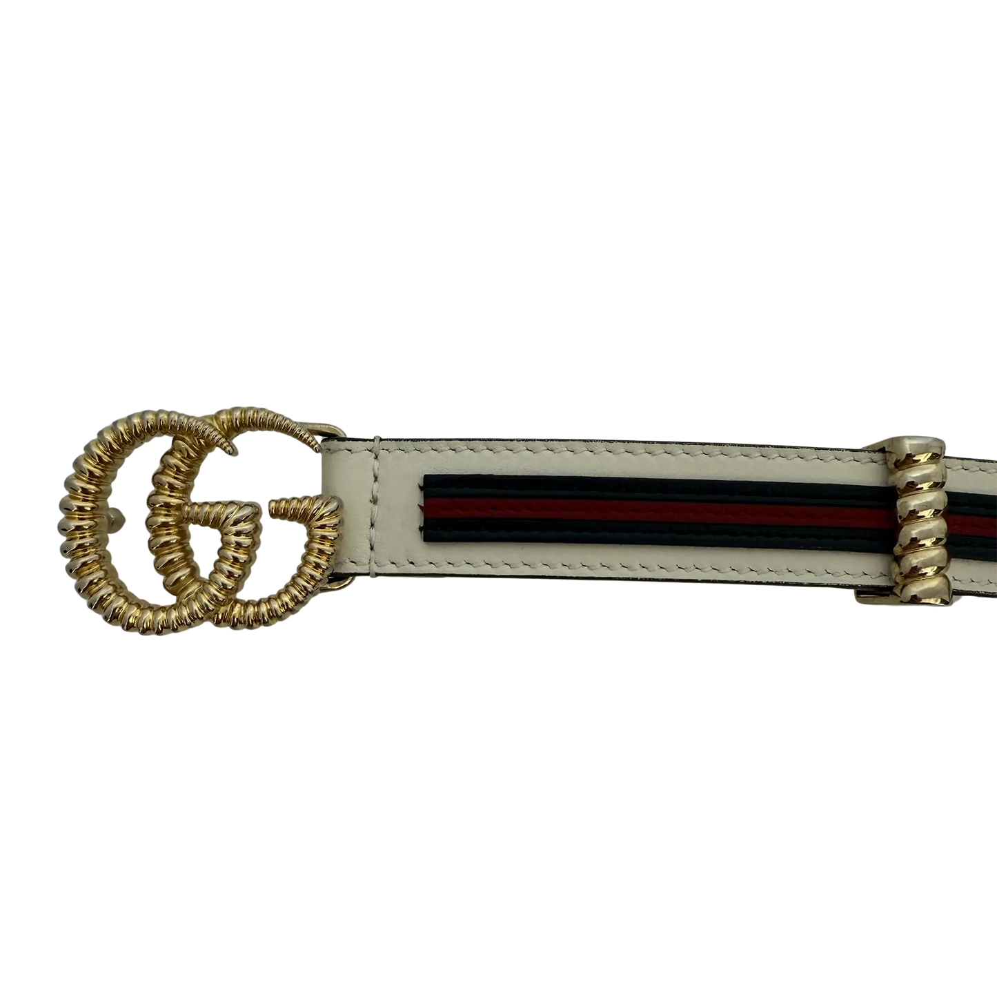 Gucci Torchon GG Sylvie Gürtel Weiß Navyblau Rot / gut Gucci