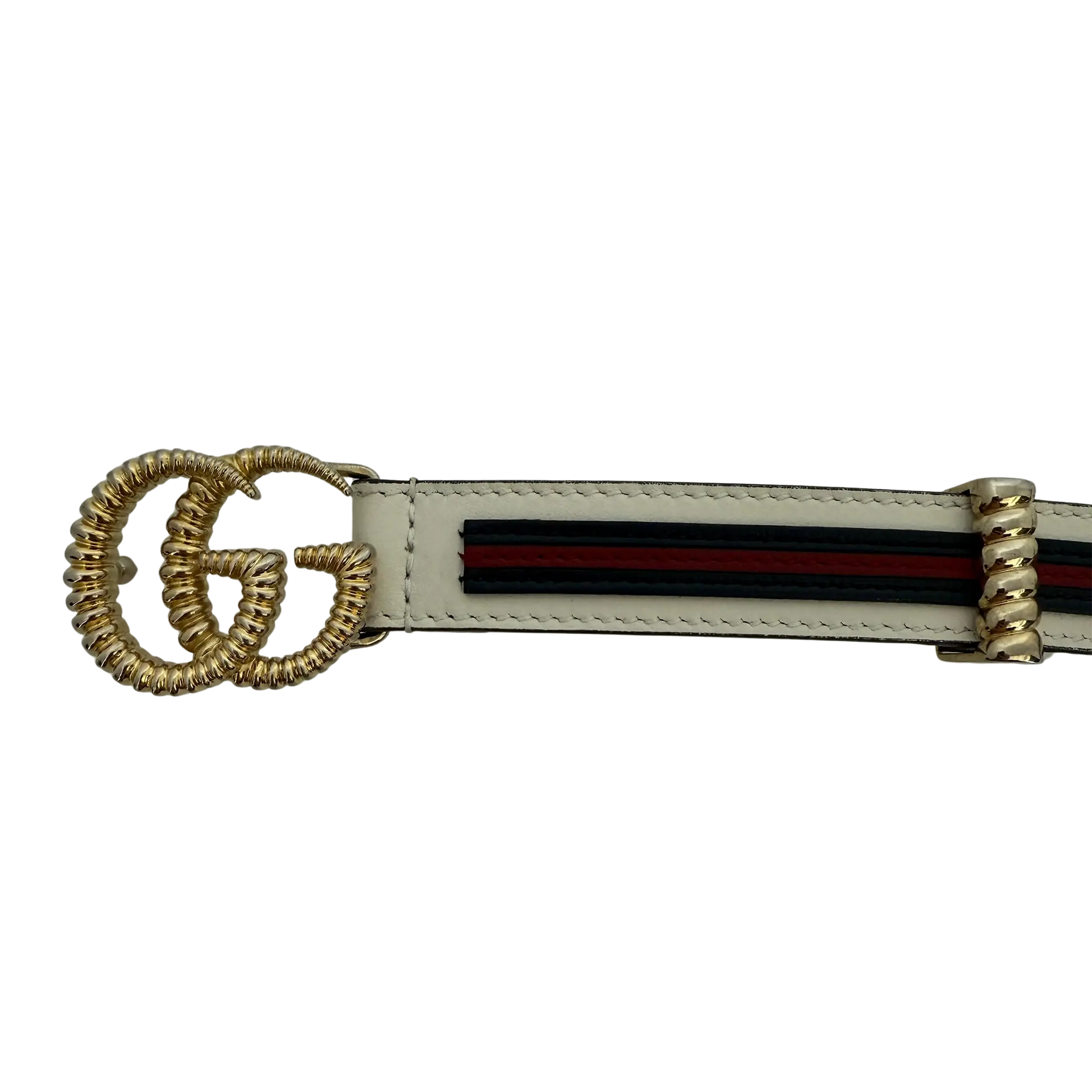 Gucci Torchon GG Sylvie Gürtel Weiß Navyblau Rot / gut Gucci