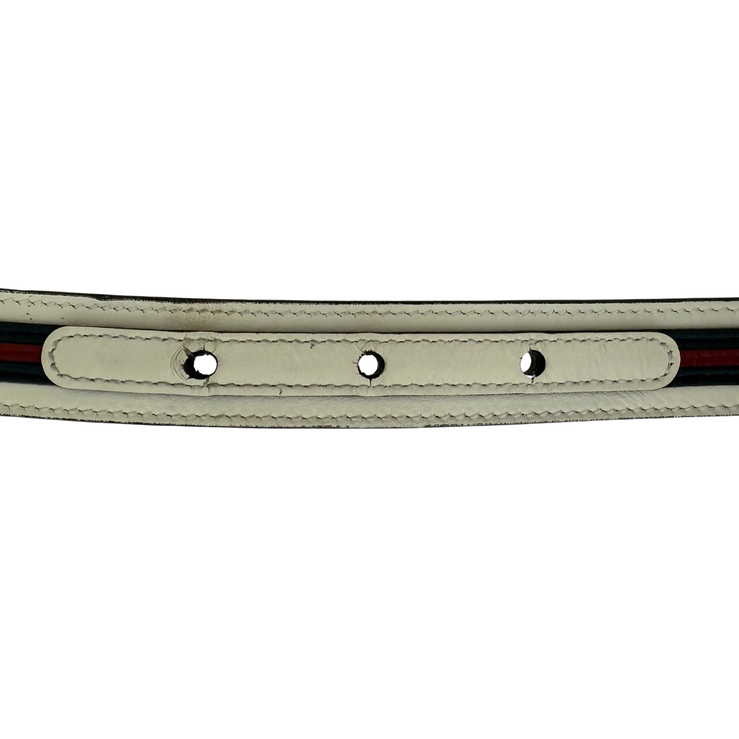 Gucci Torchon GG Sylvie Gürtel Weiß Navyblau Rot / gut Gucci