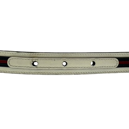 Gucci Torchon GG Sylvie Gürtel Weiß Navyblau Rot / gut Gucci