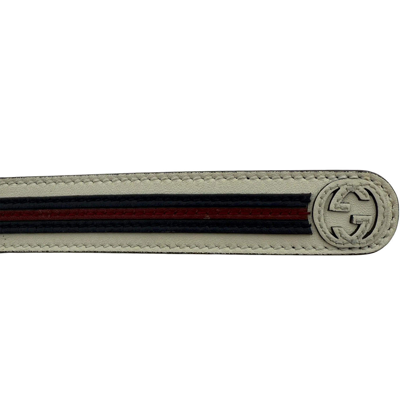 Gucci Torchon GG Sylvie Gürtel Weiß Navyblau Rot / gut Gucci
