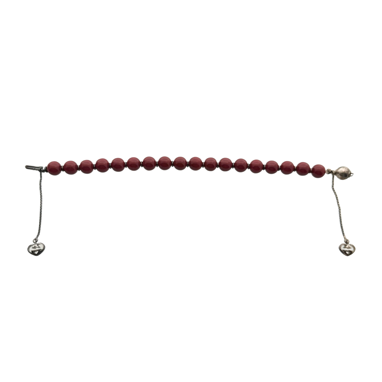 Gucci San Valentino Sterling Silber Holzperlen Armband Bordeauxrot / neuwertig Gucci