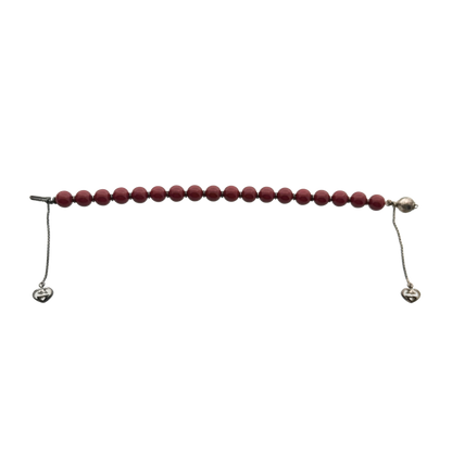 Gucci San Valentino Sterling Silber Holzperlen Armband Bordeauxrot / neuwertig Gucci