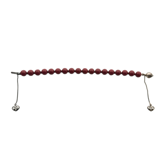Gucci San Valentino Sterling Silber Holzperlen Armband Bordeauxrot / neuwertig Gucci
