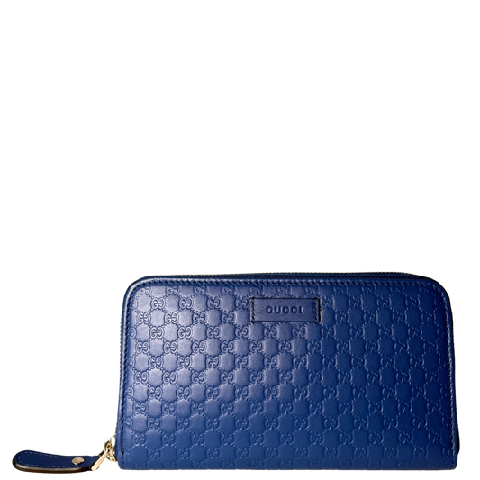 Gucci Micro Guccissima Geldbörse Blau / neuwertig Gucci