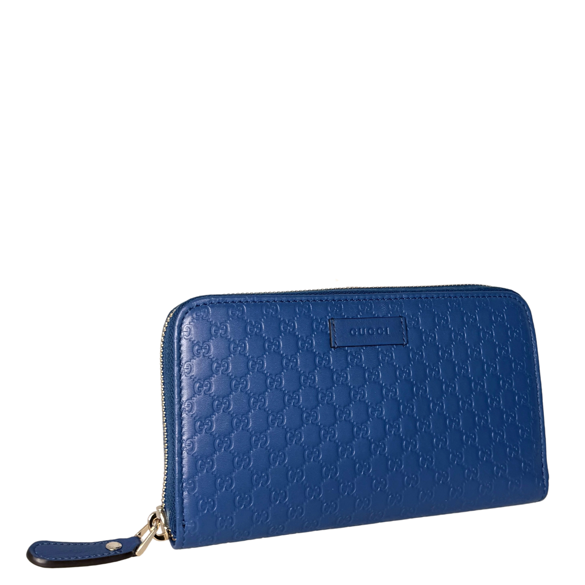 Gucci Micro Guccissima Geldbörse Blau / neuwertig Gucci