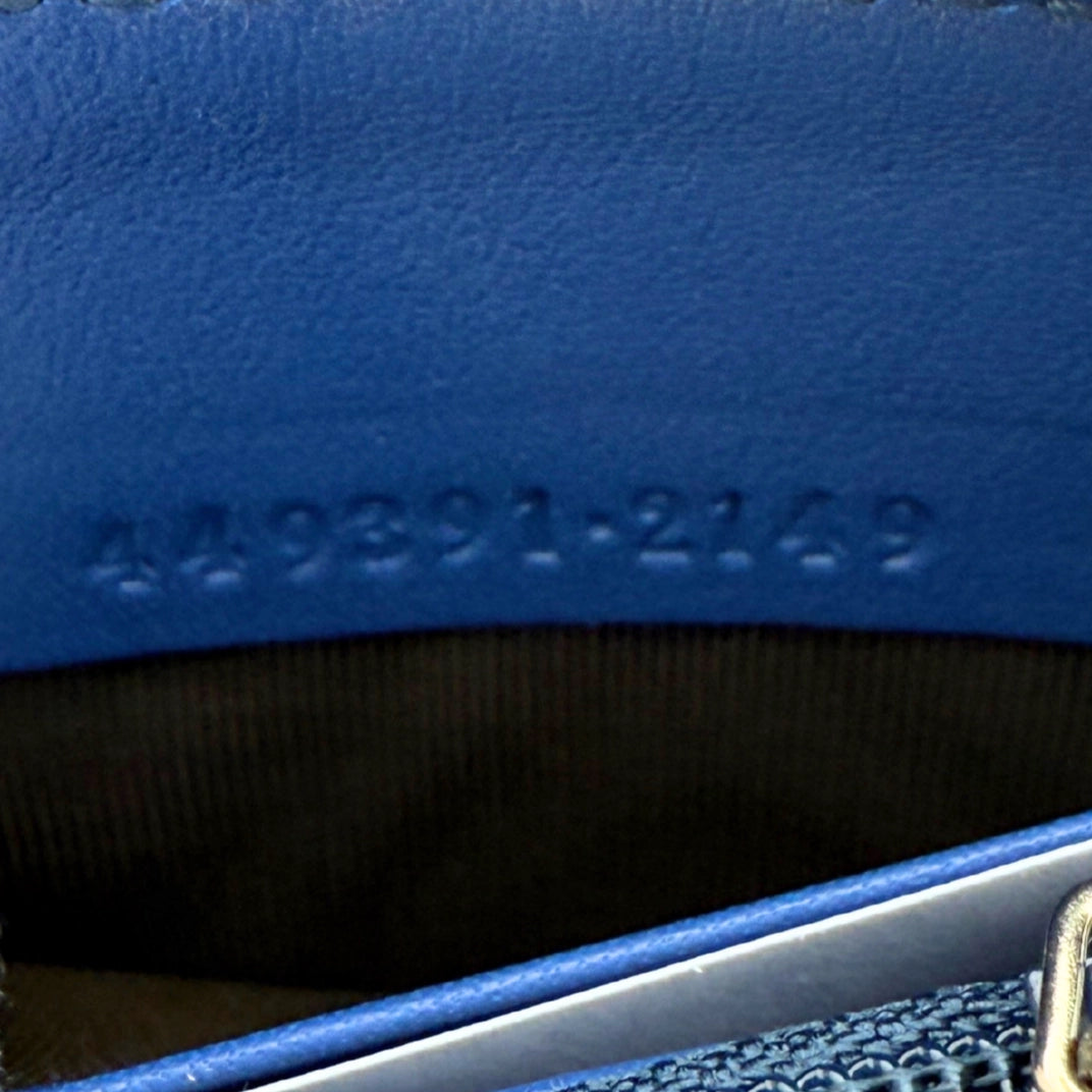 Gucci Micro Guccissima Geldbörse Blau / neuwertig Gucci