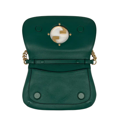 Gucci Blondie small grünes Leder Interlocking G Handtasche / sehr gut Gucci
