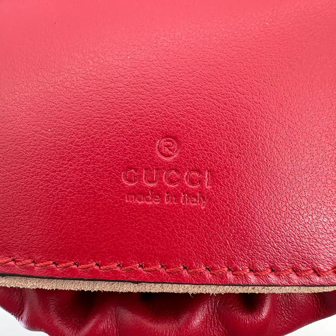 Gucci GG Marmont Leder Mini Bucket rot / neuwertig Gucci