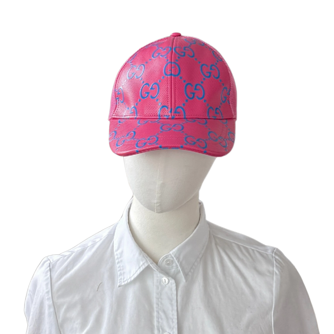 Gucci GG Cap Monogram Pink Blau  / sehr gut Gucci