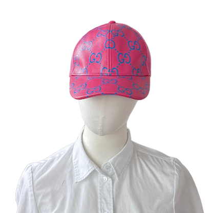 Gucci GG Cap Monogram Pink Blau  / sehr gut Gucci