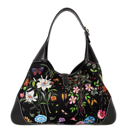 Gucci Canvas Flora Jackie O Bouvier Hobo Tasche Multicolor / sehr gut Gucci