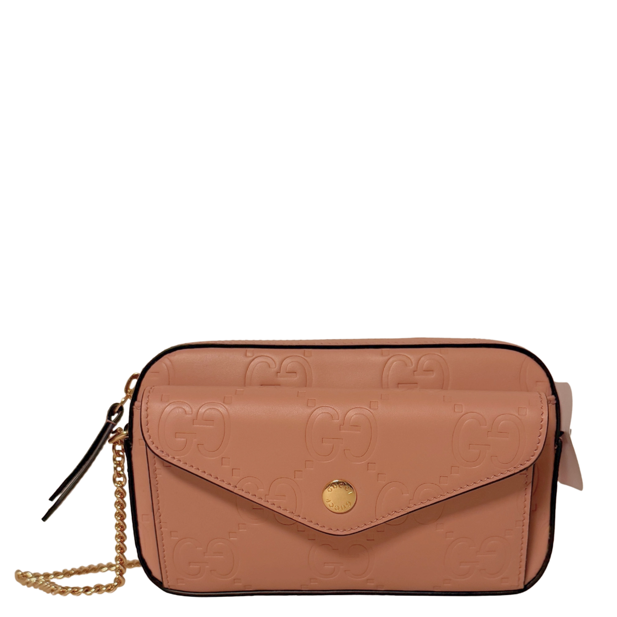 Gucci GG Leder Schultertasche rosa / neuwertig Gucci