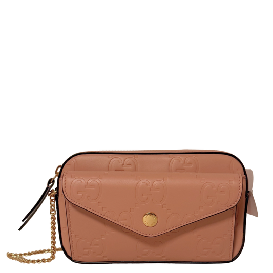 Gucci GG Leder Schultertasche rosa / neuwertig Gucci