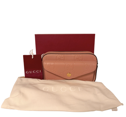 Gucci GG Leder Schultertasche rosa / neuwertig Gucci