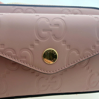 Gucci GG Leder Schultertasche rosa / neuwertig Gucci