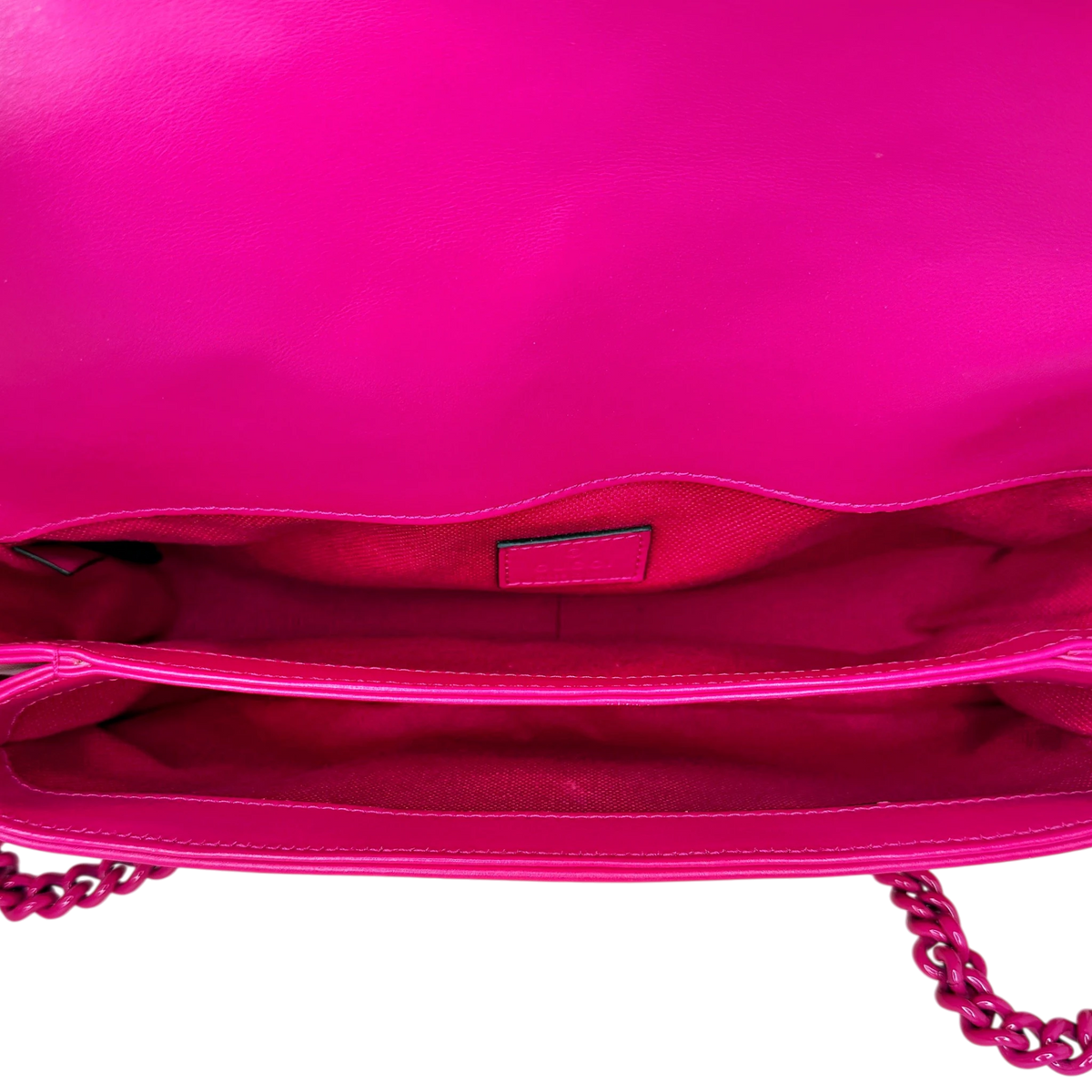 Gucci GG Marmont Matelassé Schultertasche Fuchsia Pink Full Set Gucci