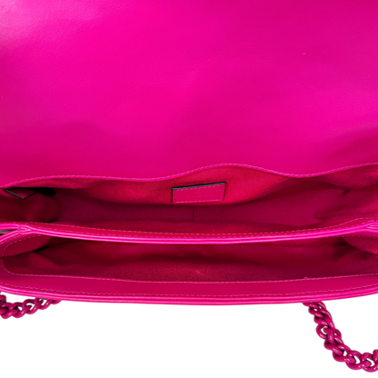 Gucci GG Marmont Matelassé Schultertasche Fuchsia Pink Full Set Gucci