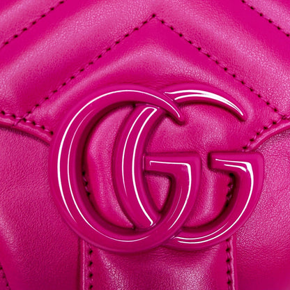 Gucci GG Marmont Matelassé Schultertasche Fuchsia Pink Full Set Gucci
