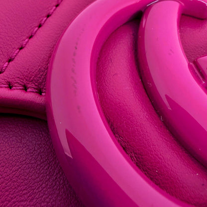 Gucci GG Marmont Matelassé Schultertasche Fuchsia Pink Full Set Gucci
