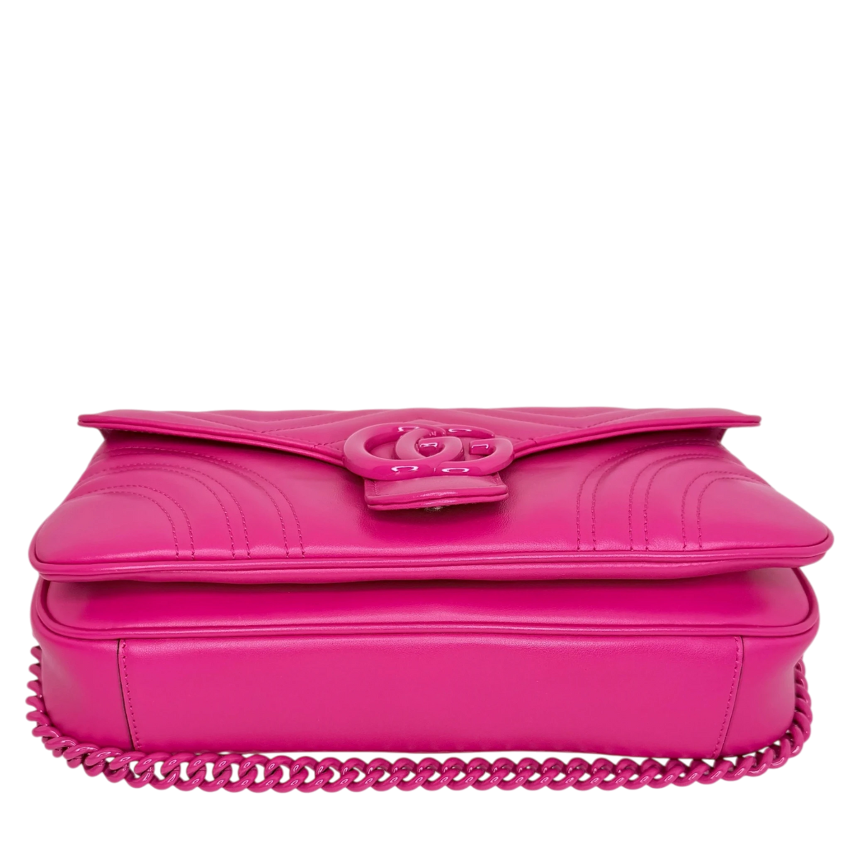 Gucci GG Marmont Matelassé Schultertasche Fuchsia Pink Full Set Gucci