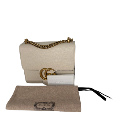 Gucci GG Marmont Small Schultertasche Kalbsleder Creme Gold Gucci