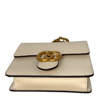 Gucci GG Marmont Small Schultertasche Kalbsleder Creme Gold Gucci