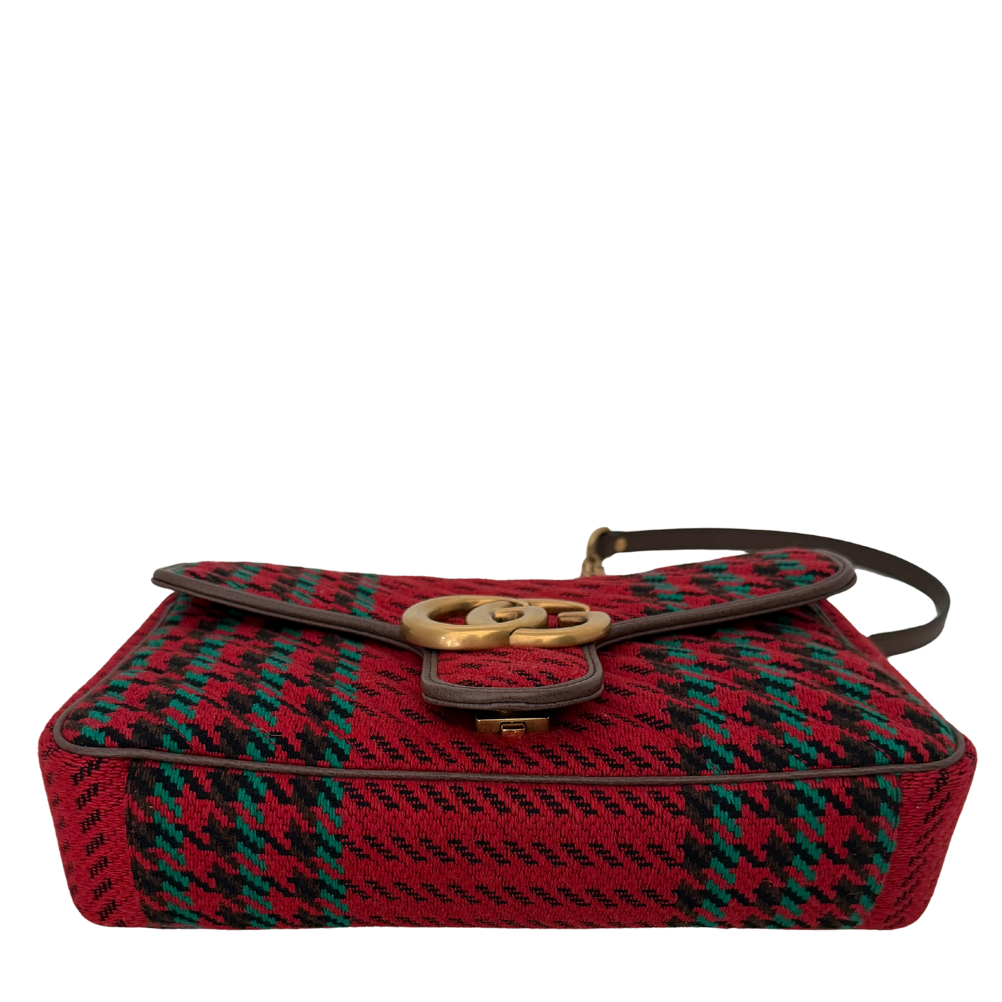 Gucci GG Marmont Woll-Tweed Karomuster rot/ grün / neuwertig Gucci