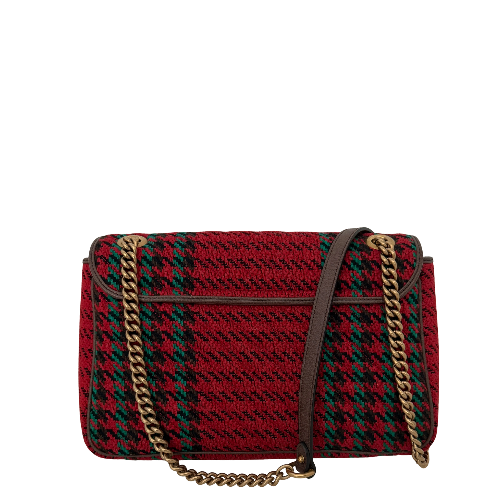 Gucci GG Marmont Woll-Tweed Karomuster rot/ grün / neuwertig Gucci