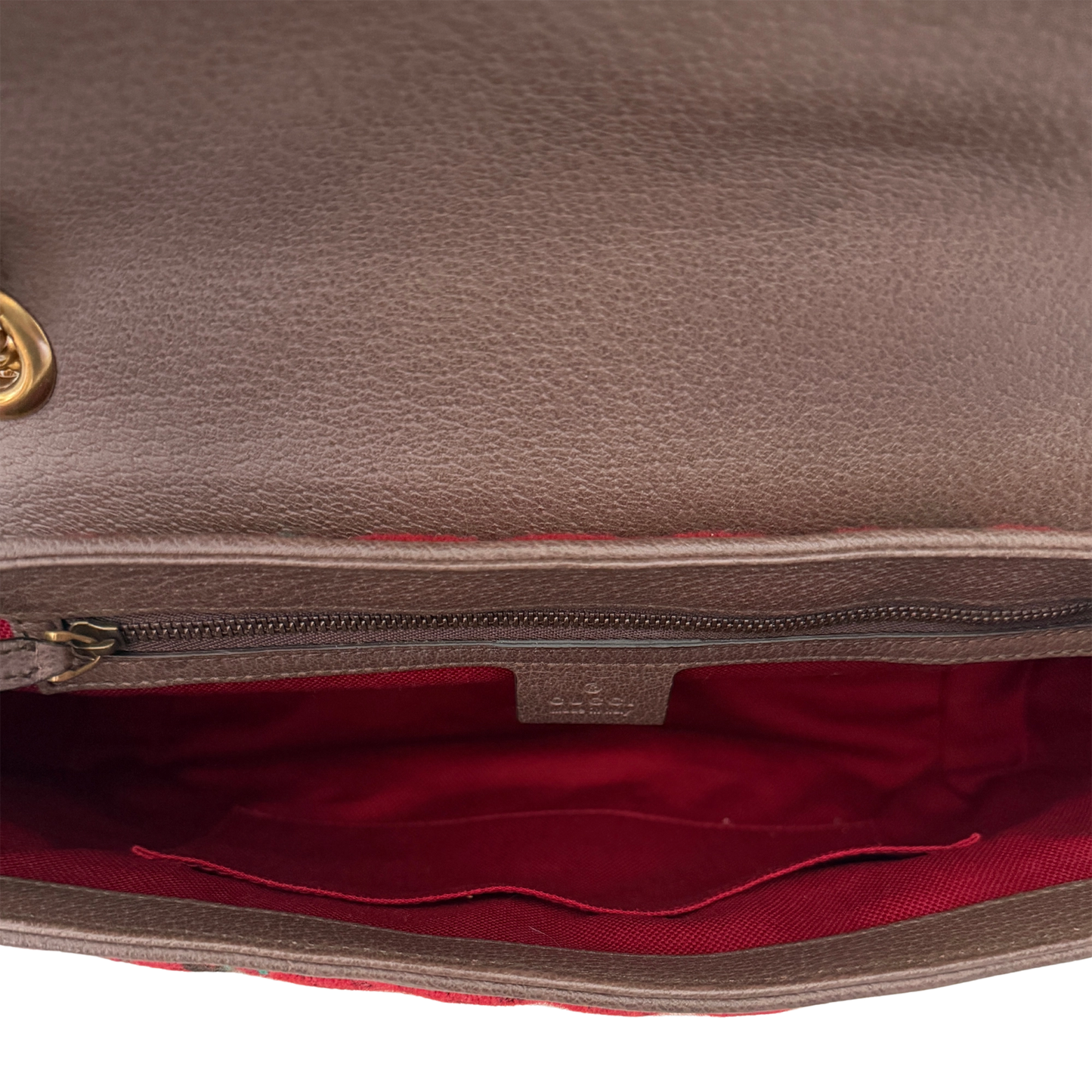 Gucci GG Marmont Woll-Tweed Karomuster rot/ grün / neuwertig Gucci