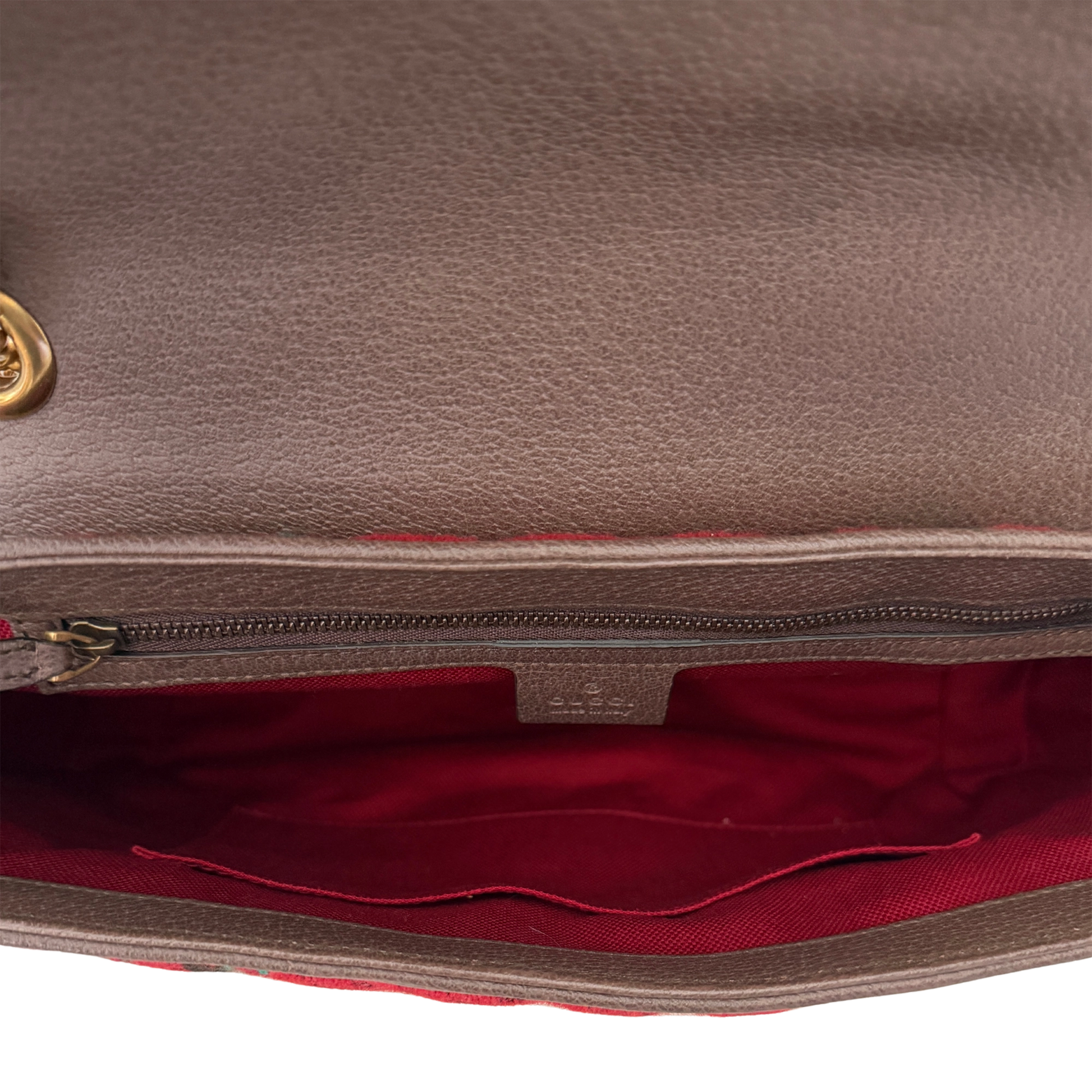 Gucci GG Marmont Woll-Tweed Karomuster rot/ grün / neuwertig Gucci