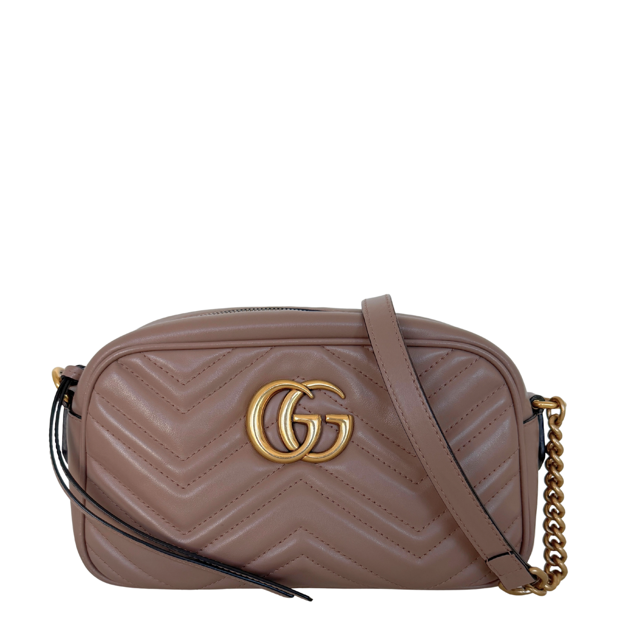 Gucci GG Marmont Camerabag klein Puderrosa Leder / sehr gut Gucci