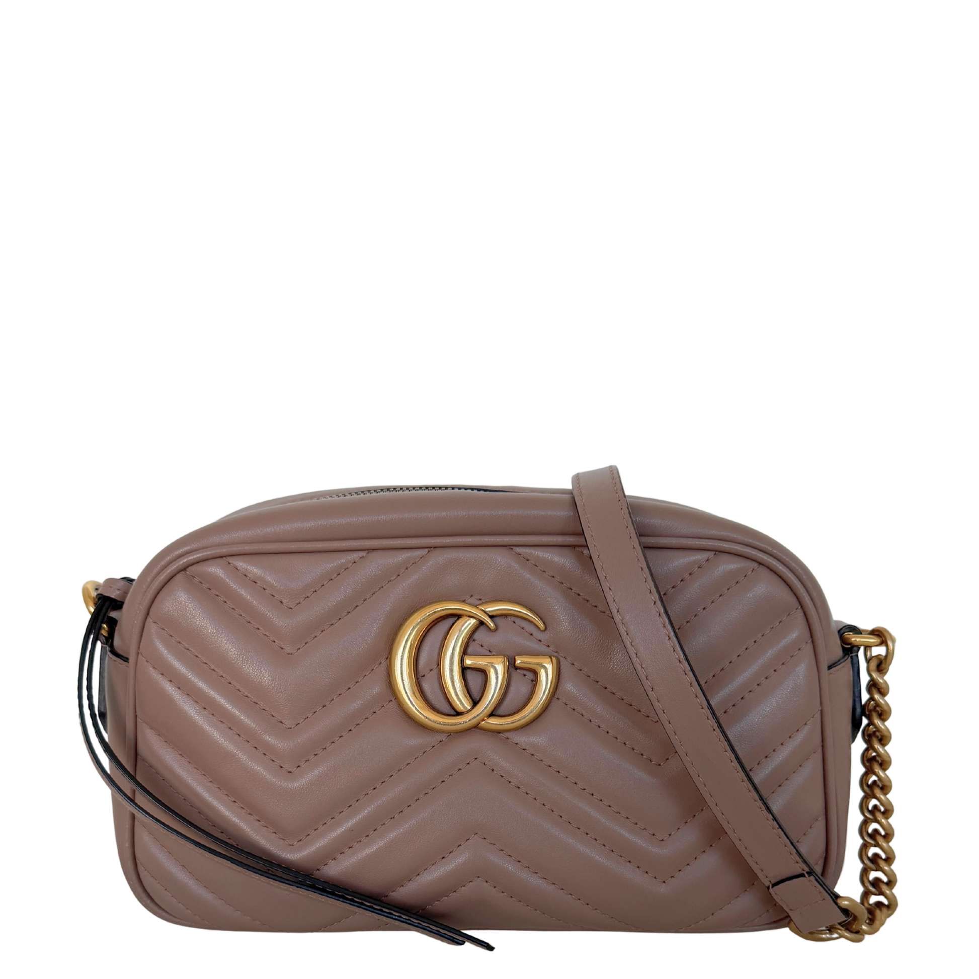 Gucci GG Marmont Camerabag klein Puderrosa Leder / sehr gut Gucci