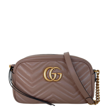 Gucci GG Marmont Camerabag klein Puderrosa Leder / sehr gut Gucci