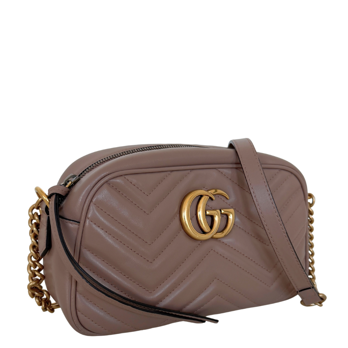 Gucci GG Marmont Camerabag klein Puderrosa Leder / sehr gut Gucci