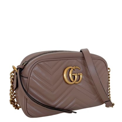 Gucci GG Marmont Camerabag klein Puderrosa Leder / sehr gut Gucci