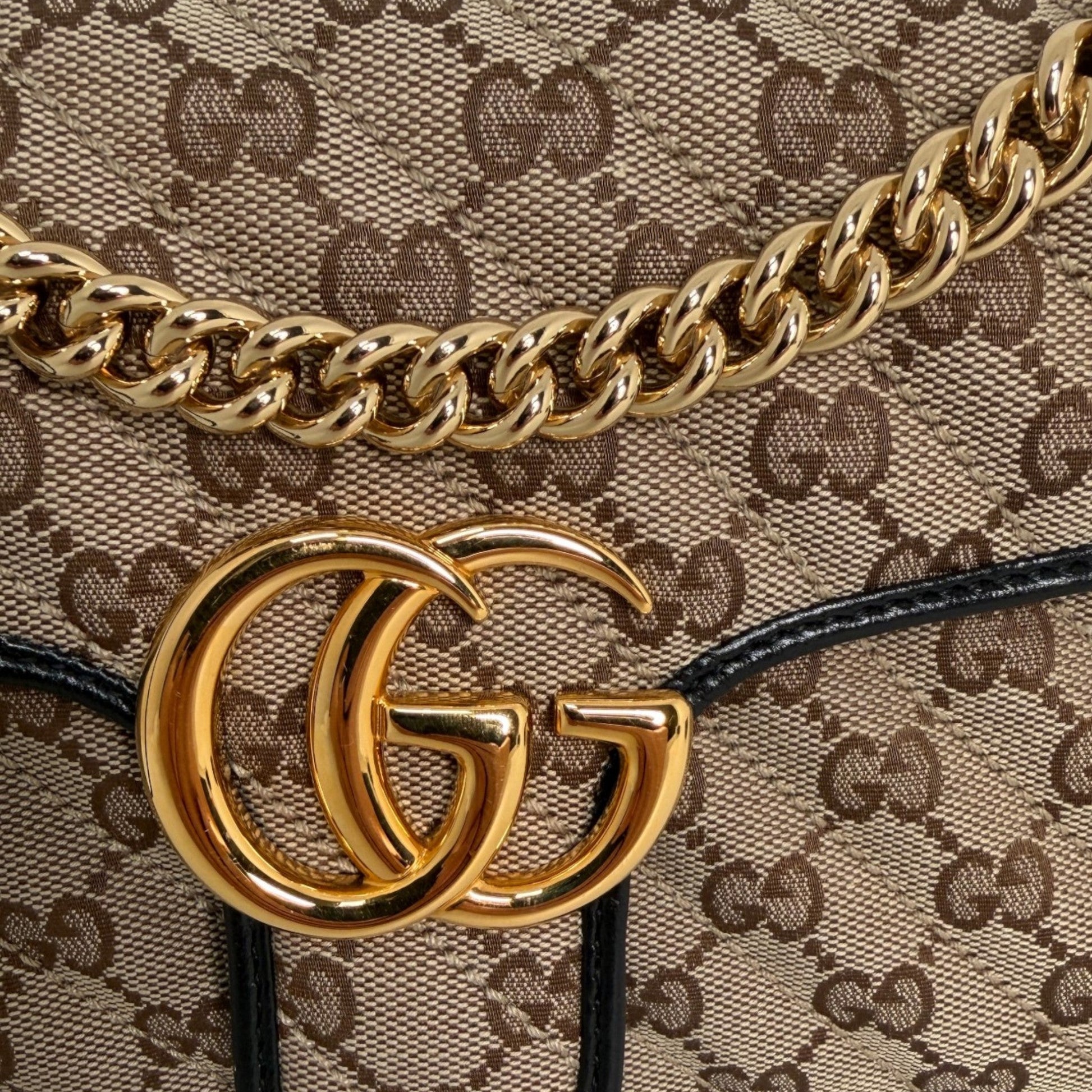 Gucci GG Marmont Diagonal Qulited GG Canvas beige Gucci