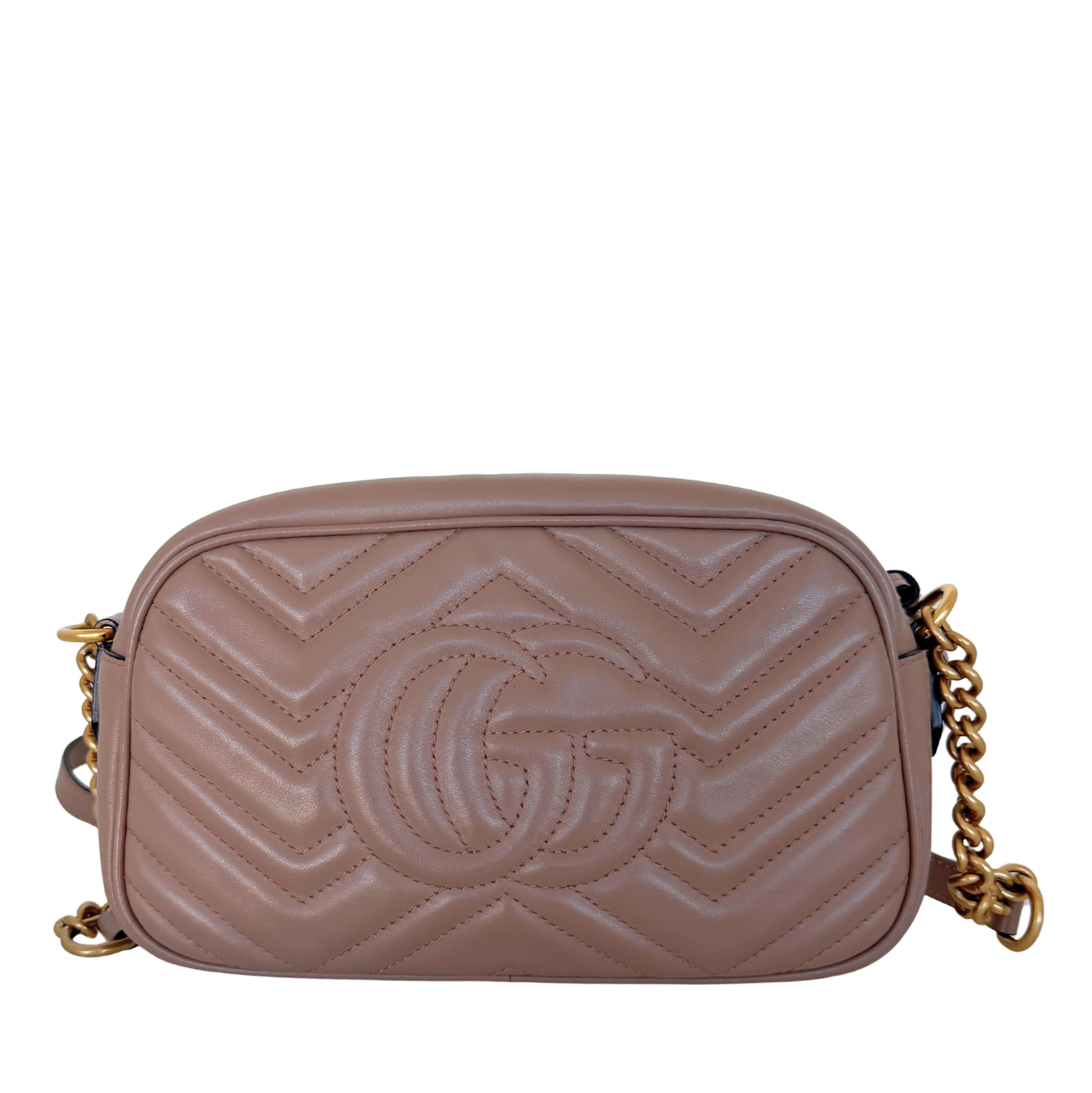 Gucci GG Marmont Camerabag klein Puderrosa Leder / sehr gut Gucci