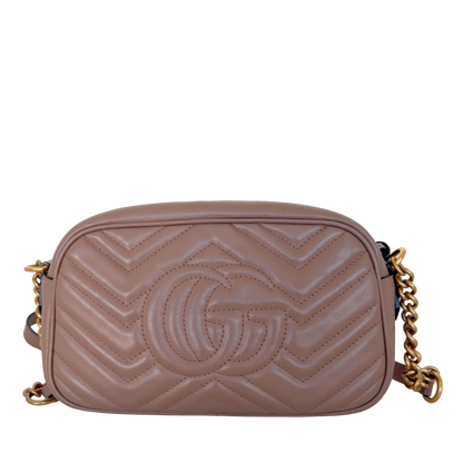 Gucci GG Marmont Camerabag klein Puderrosa Leder / sehr gut Gucci