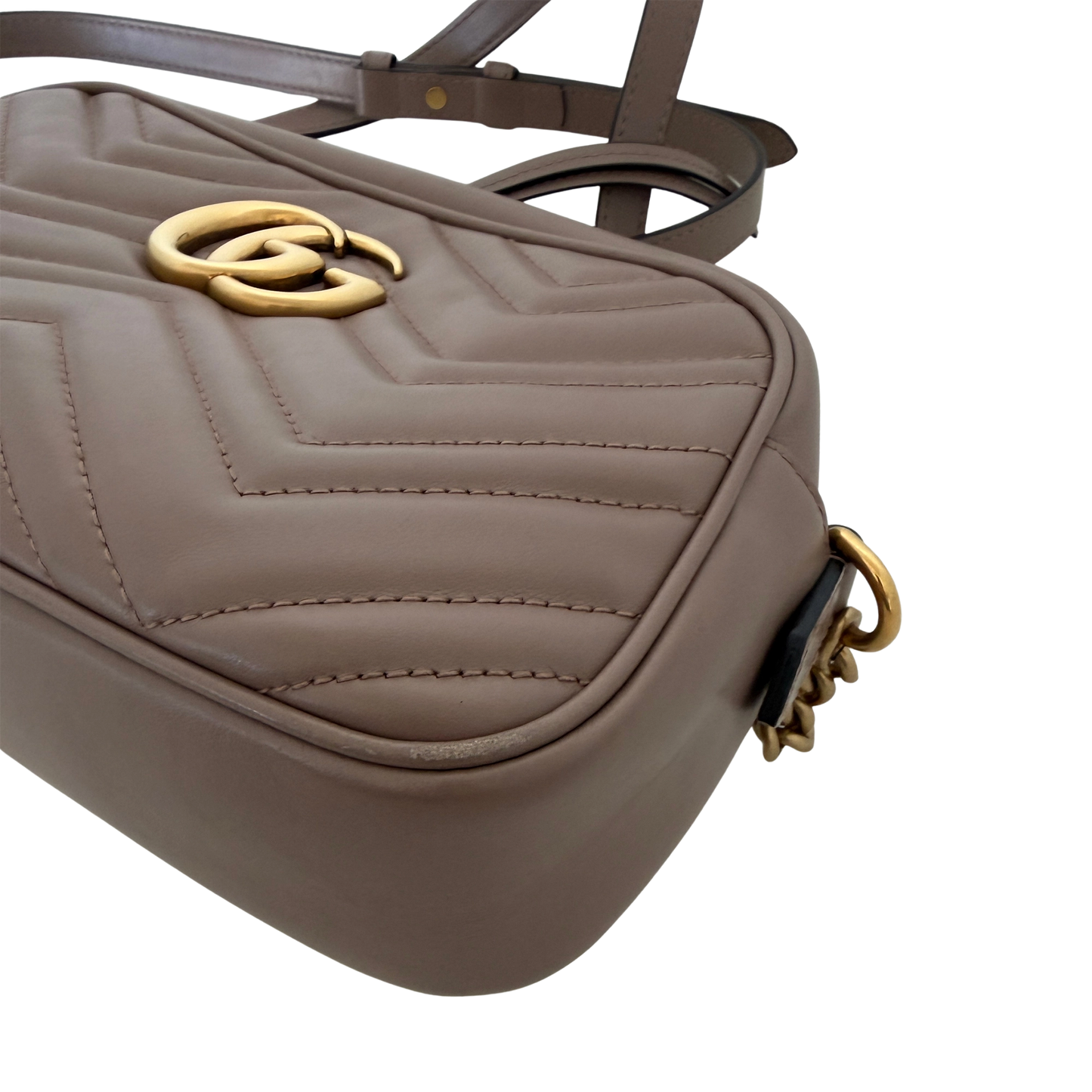 Gucci GG Marmont Camerabag klein Puderrosa Leder / sehr gut Gucci