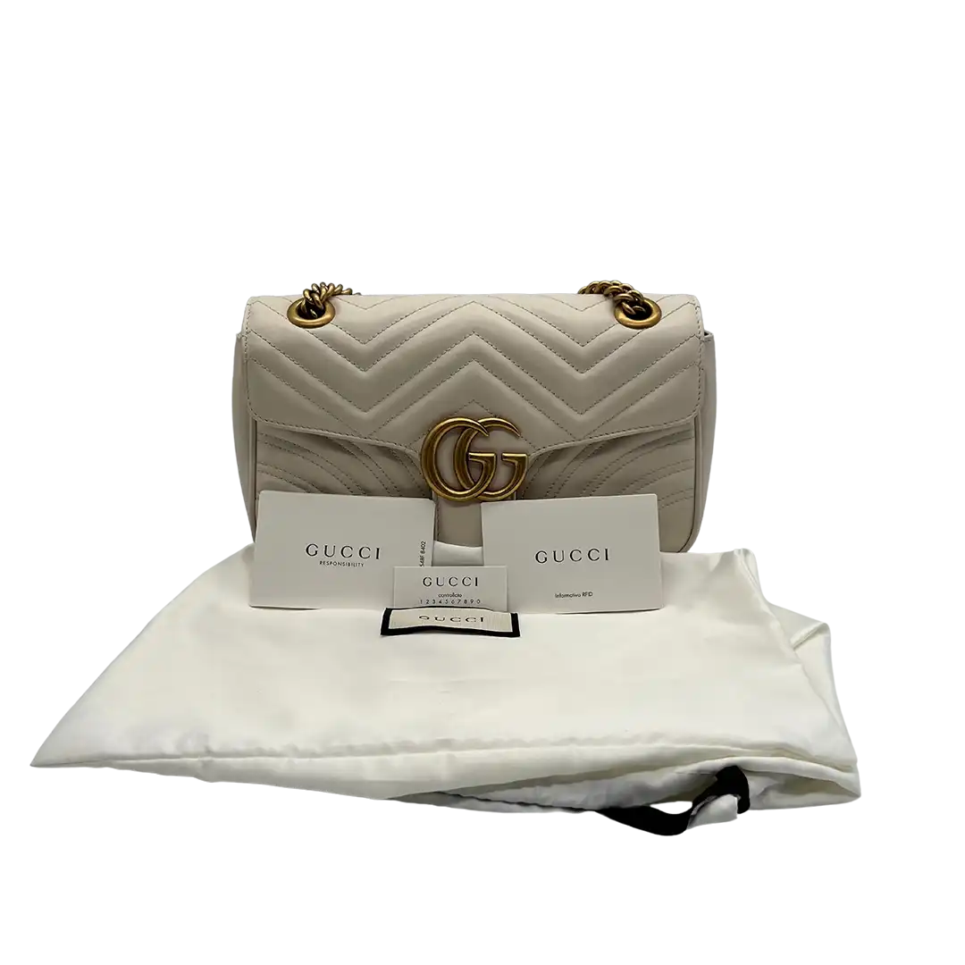 Gucci GG Marmont Small Matelasse off white/ sehr gut Gucci