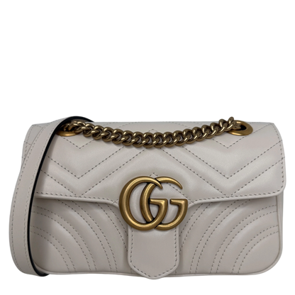 Gucci GG Marmont Small Leder weiß Version 2025 / sehr gut Gucci