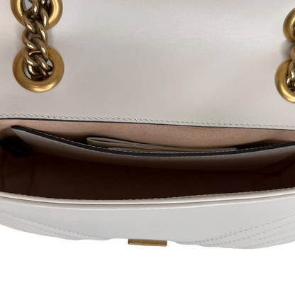 Gucci GG Marmont Small Leder weiß Version 2025 / sehr gut Gucci