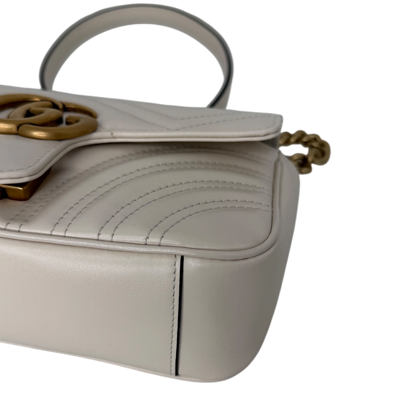 Gucci GG Marmont Small Leder weiß Version 2025 / sehr gut Gucci
