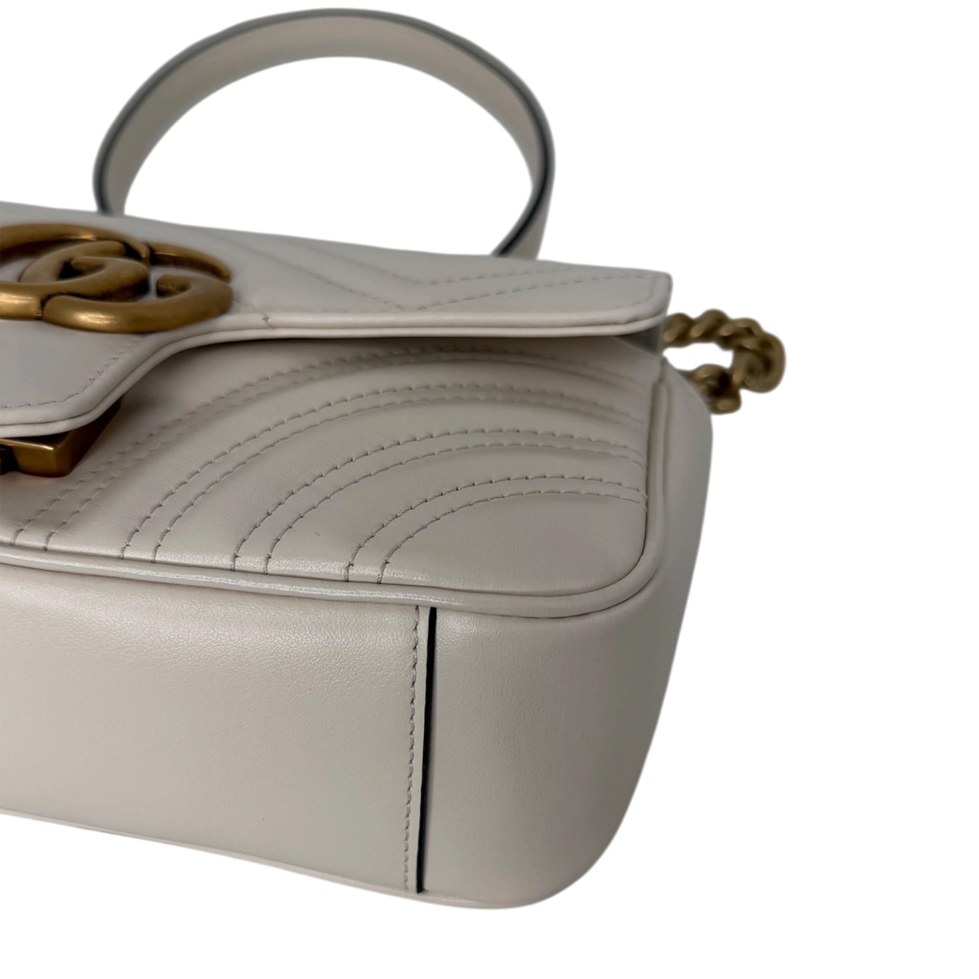 Gucci GG Marmont Small Leder weiß Version 2025 / sehr gut Gucci