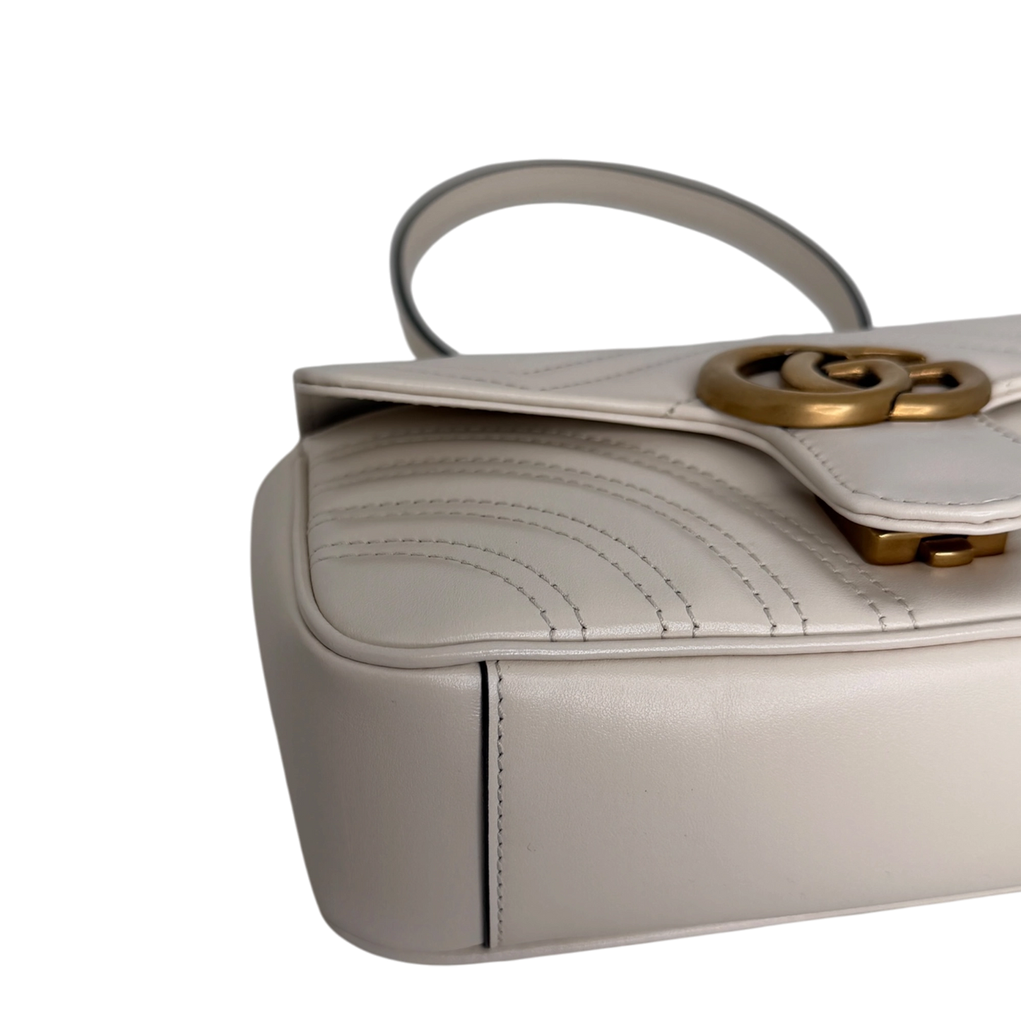 Gucci GG Marmont Small Leder weiß Version 2025 / sehr gut Gucci