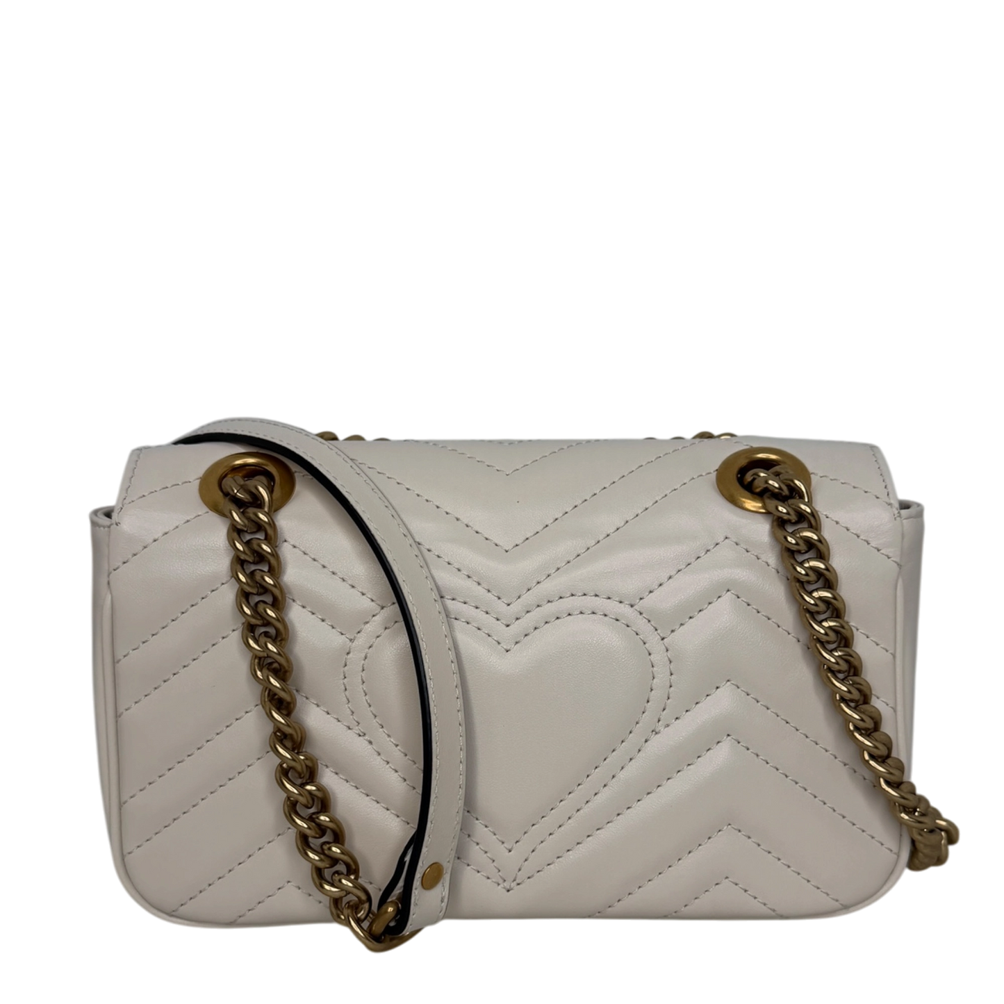 Gucci GG Marmont Small Leder weiß Version 2025 / sehr gut Gucci