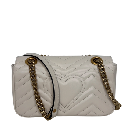 Gucci GG Marmont Small Leder weiß Version 2025 / sehr gut Gucci