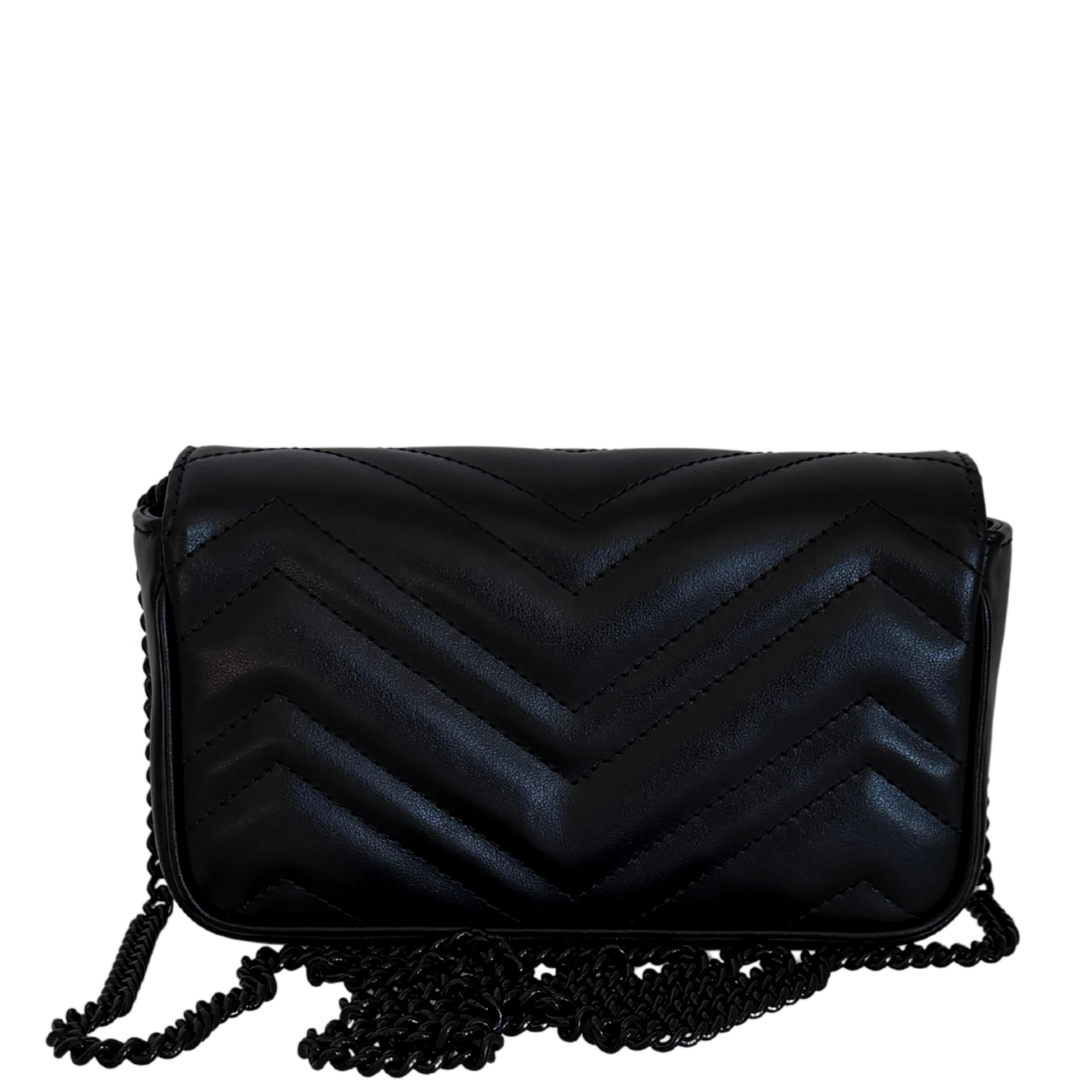 Gucci Super Mini Marmont GG Ledertasche schwarz Fullset / neuwertig Gucci